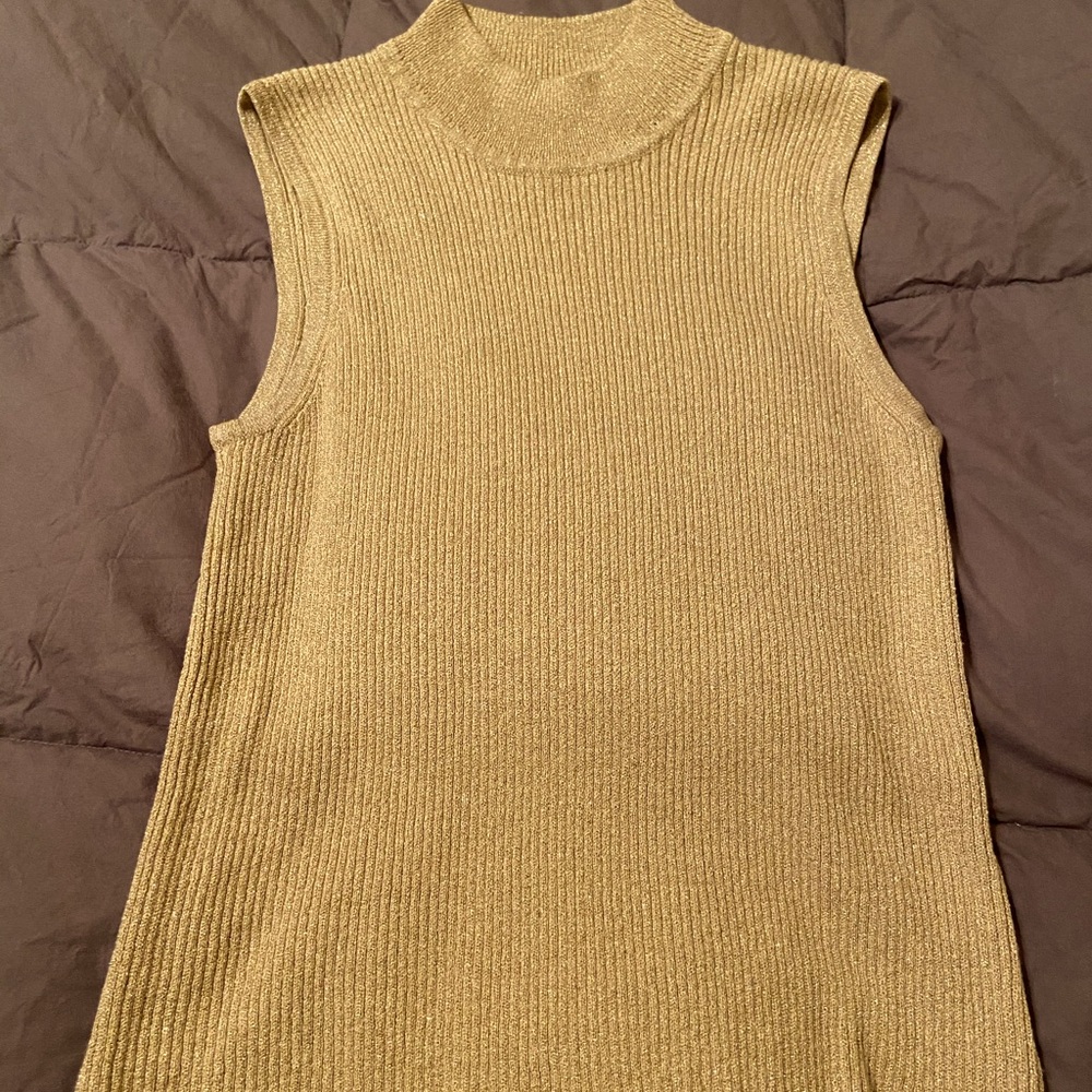 Gold glitter tank sweater